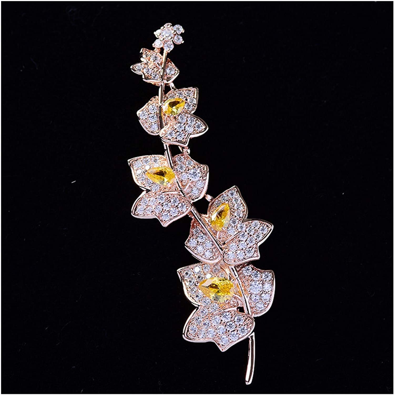 Broche con Forma de Hoja para Mujer, Ideal para Banquetes, Bodas, Trajes, Bufandas y Abrigos.
