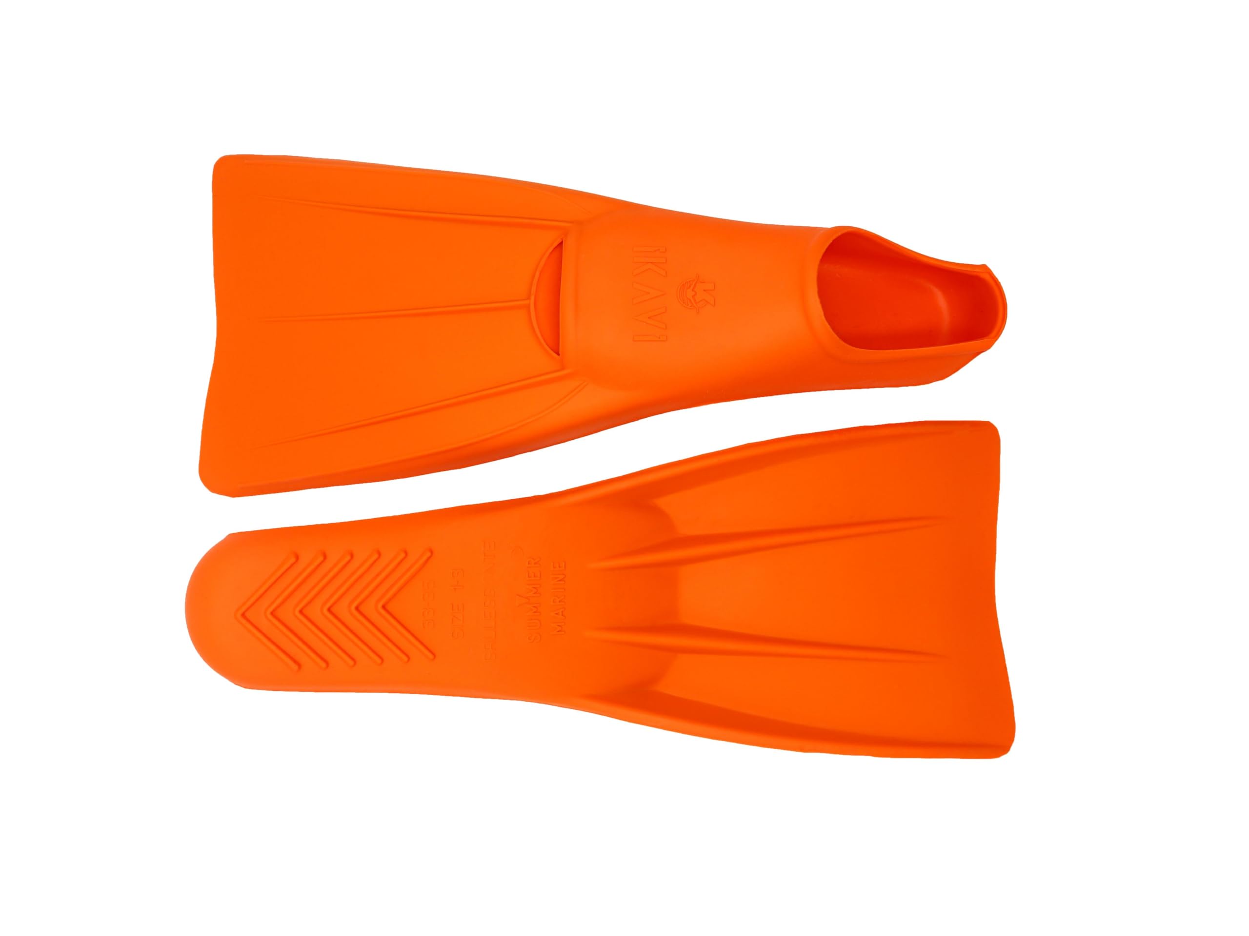 Premium Silicone Swim Training Fins - Improve Speed, Strength & Propulsion, Unisex Training Flippers for Pool & Sea (Orange, 37-39)