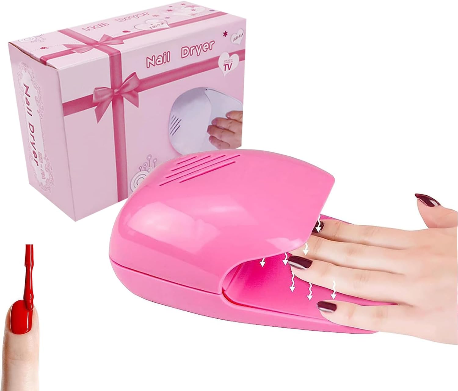 XiXiYang Air Nail Dryer,Small Nails Electric Nail Polish Fan Dryer