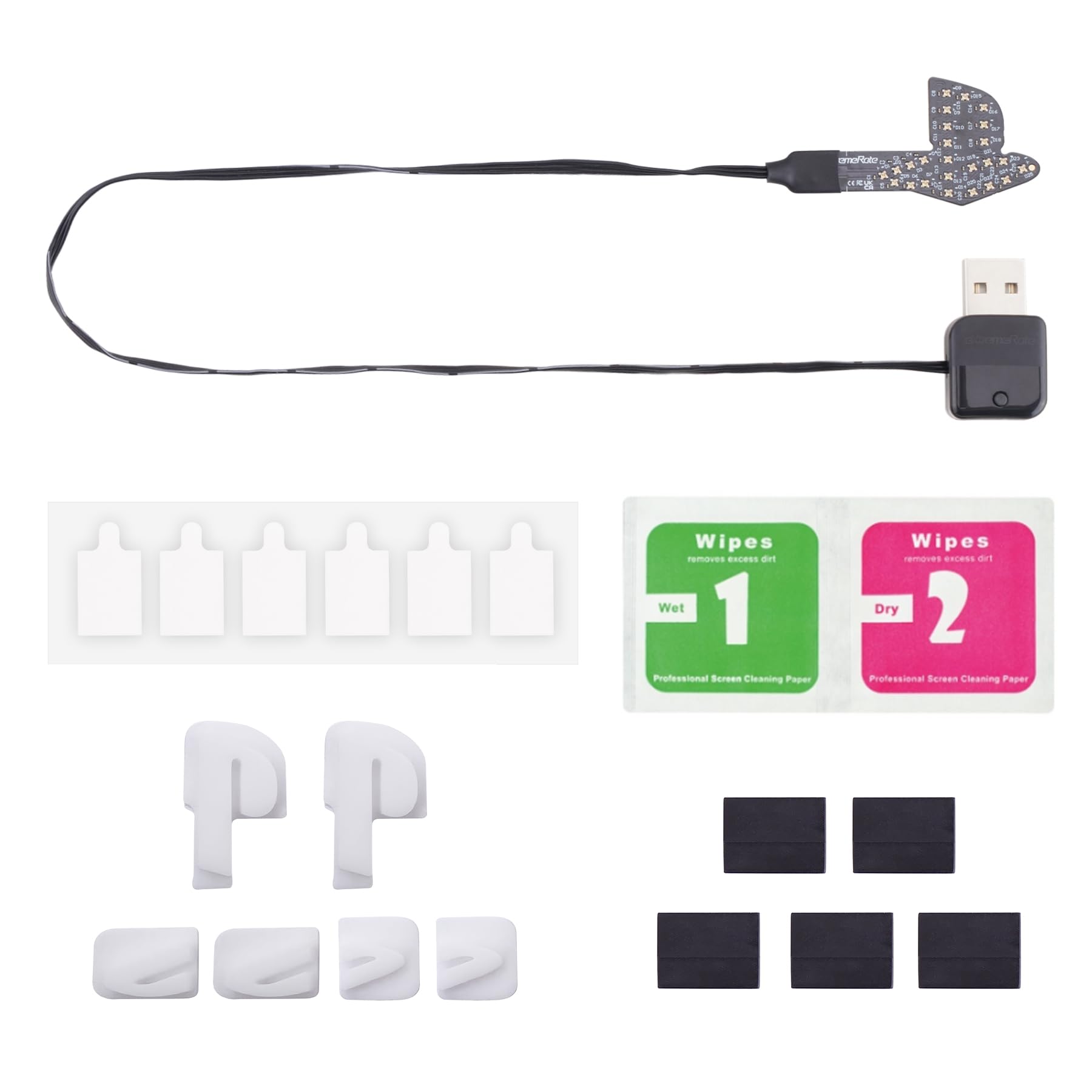 eXtremeRate RGB Rainbow Logo LED Kit für ps5 Konsole (2020 CFI-1 Series), 7 Farben 40 Lichteffekt Logo-LED Beleuchtung Kabel Zubehör für ps5 Disc & Digital Console