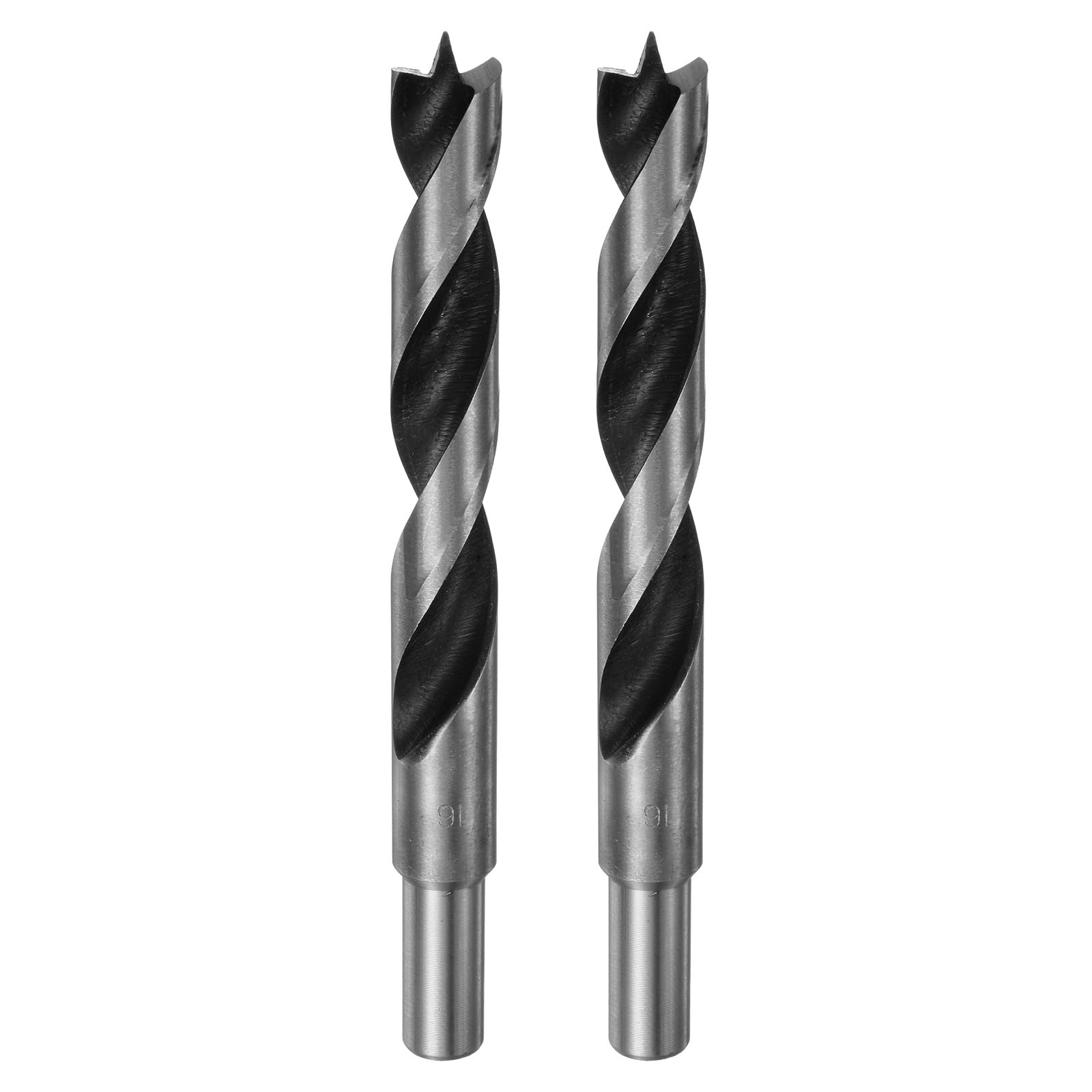 HARFINGTON 2pcs Brad Point Drill Bits 16mm(40/64") Dia Straight Round Shank Drill Metric Brad Point 4.3" Drilling Depth Spiral Twist Drill Bits for
