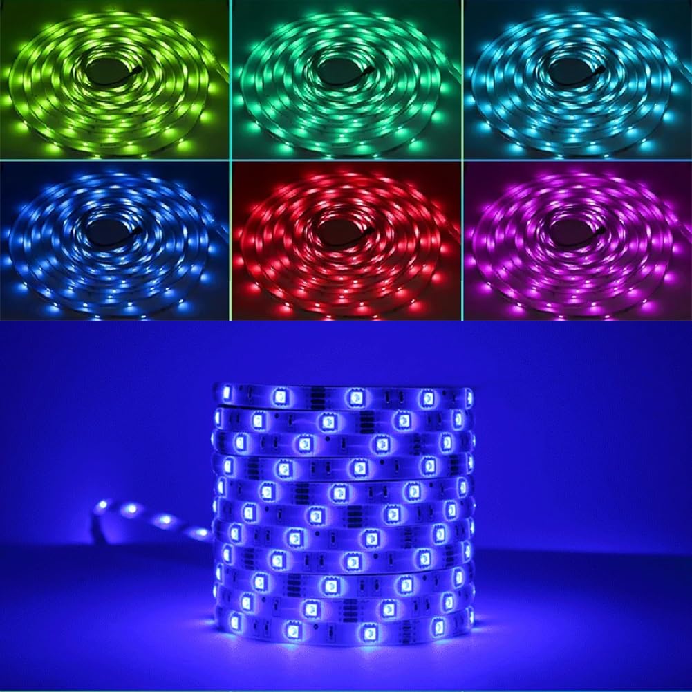 Luces De Cinta Con Mando Y Enchufe Tiras De Luces Led Recortables Control Remoto Por Infrarrojos De 44 Teclas Para Tiras De Luces LED Múltiples Modos De Cambio Dinámico(15 meters 270 lamp IP20)