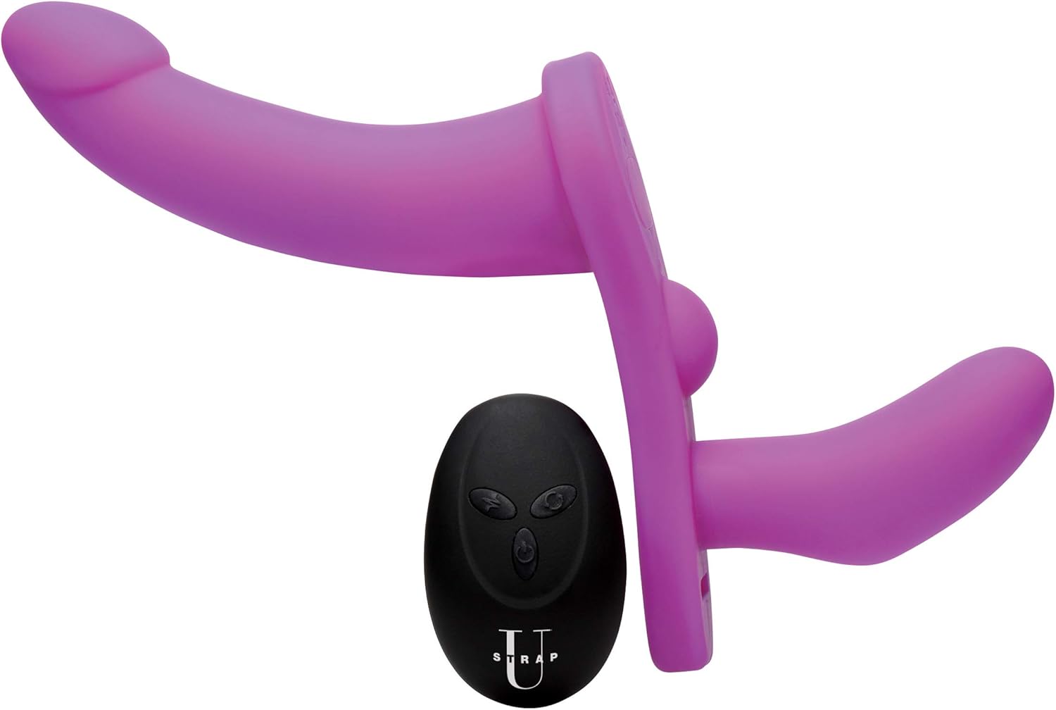 Double Take 10X Double Penetration Vibrating Strap-on Harness - Purple