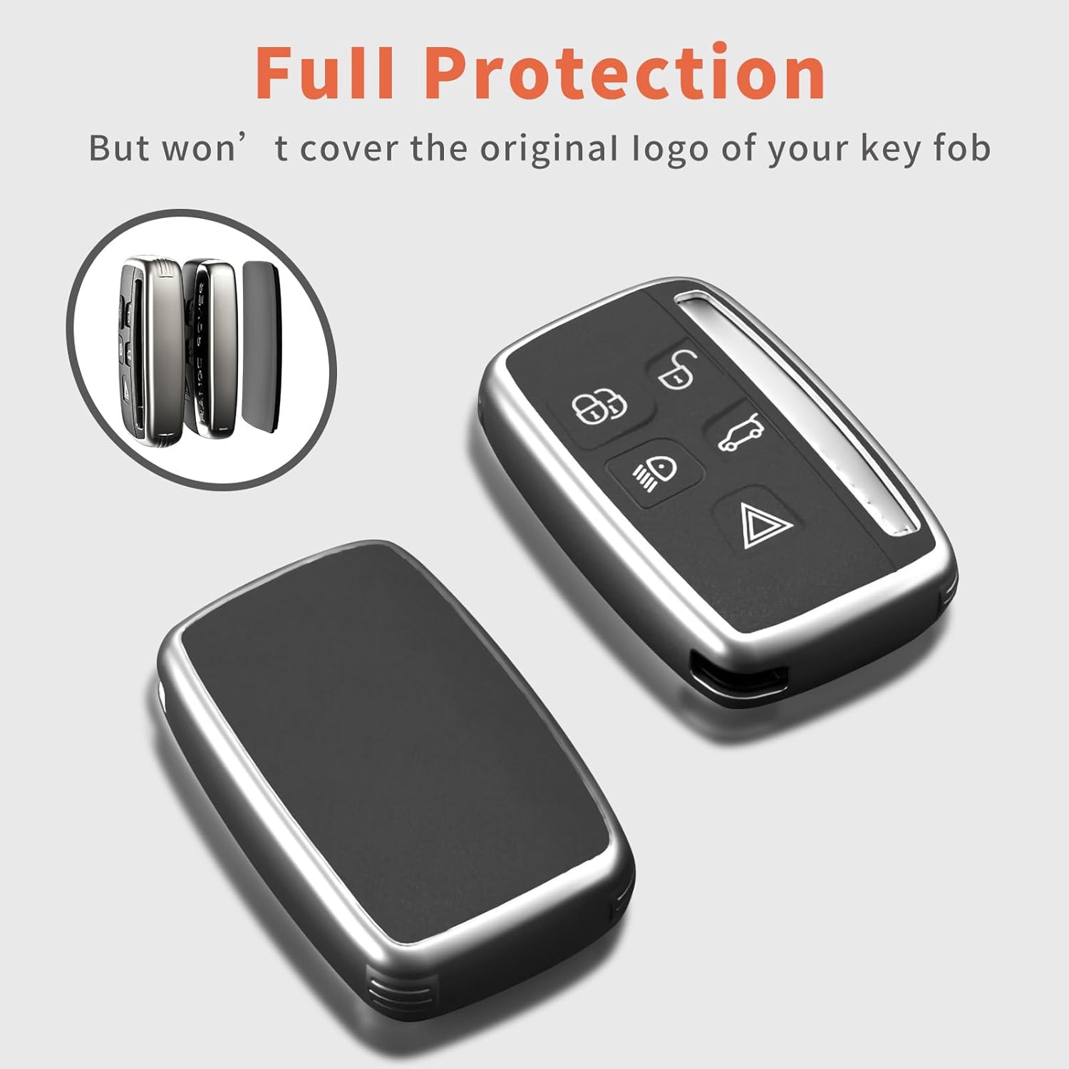for Key Fob Cover, Key Fob Full Protection Case is Premium Soft TPU (a-black02)