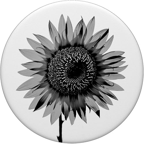 Miniatura 3 de Simple Flower - PopSockets de girasol blanco y negro intercambiable PopGrip
