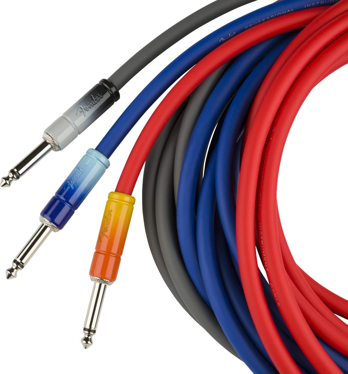Fender Ombré Series Straight to Straight Instrument Cable - 10 Foot, Tequila Sunrise