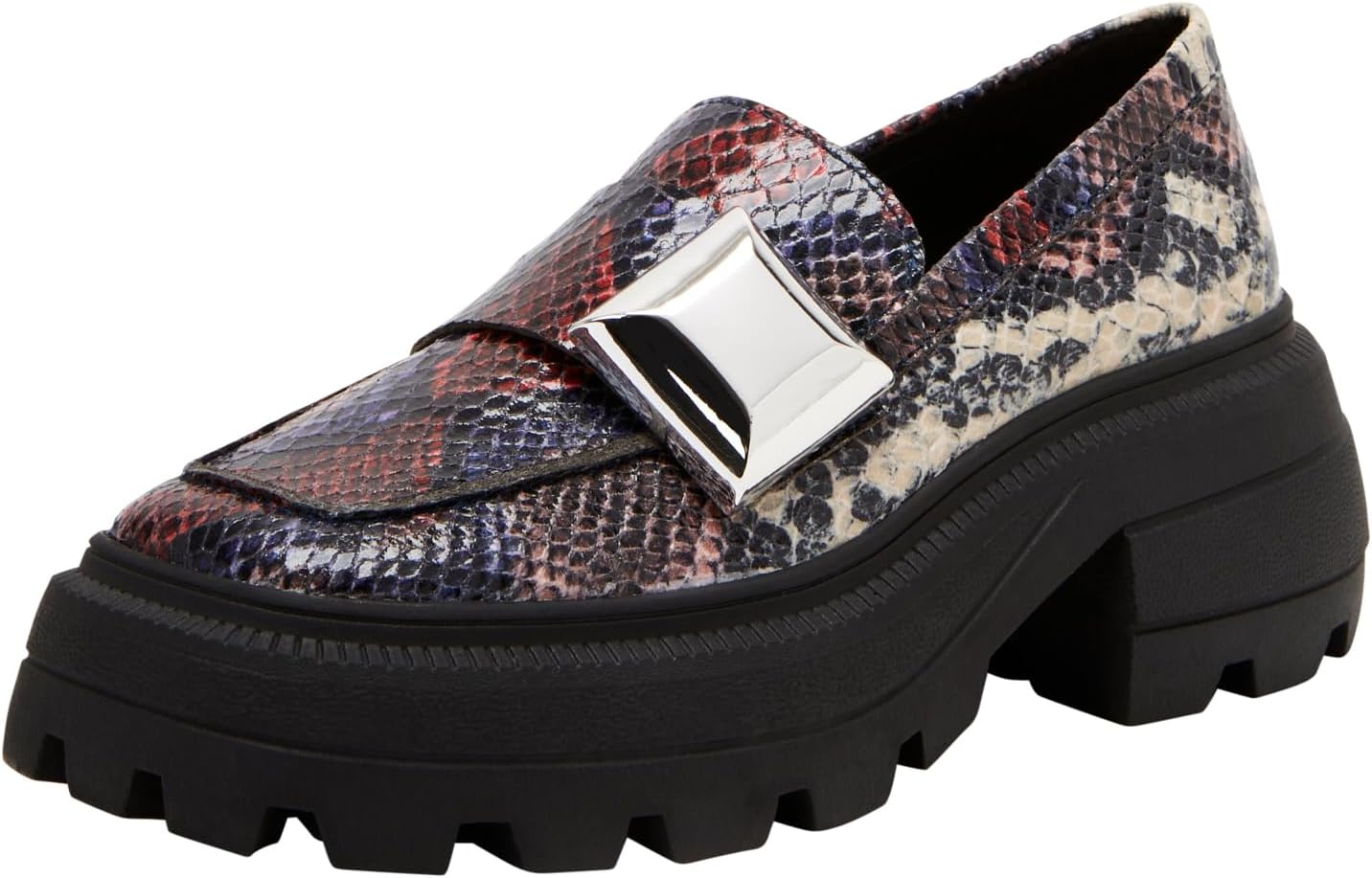 Katy Perry Women's The Geli Combat Loafer, Red Multi, 7.5