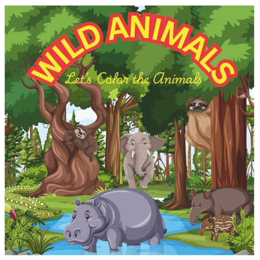 Wild Animals: Coloring book for kids