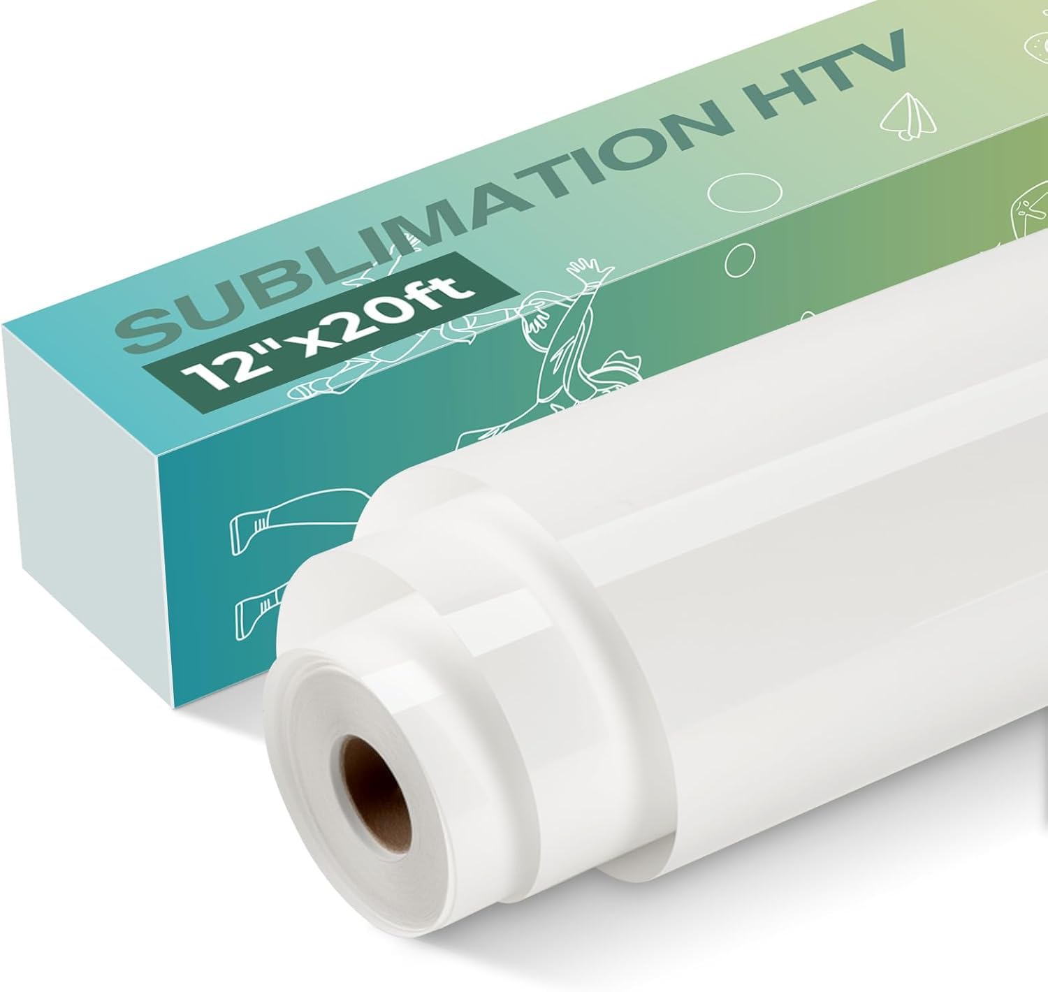 Clear Sublimation HTV 12" X 20FT(30.5x610CM) - High Transfer Rate Heat Transfer Vinyl for Sublimation - Washable Vinyl Work with Sublimation Paper Heat Press for T-Shirt/Hat/Pillow/Bag