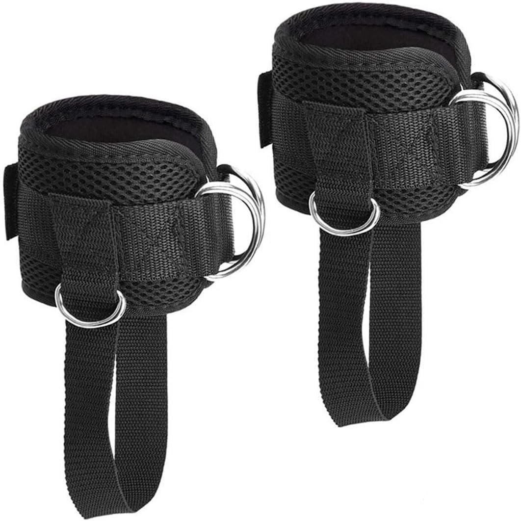 Fitcozi Ankle Straps Ankle Bands Adjustable Straps Padded Straps Adjustable Fitness Leg Kickback D-Ring for Cable Machine with Extra Foot Support Straps 1 Pair-image-3