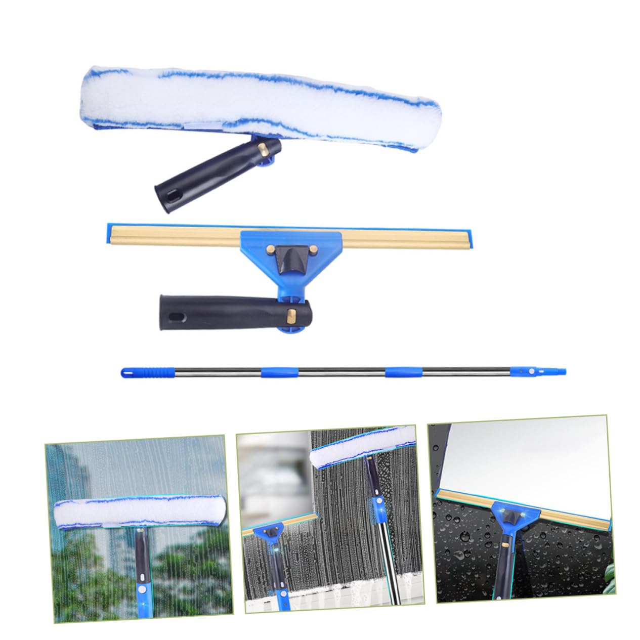Escobilla de Goma Extensible Ligera y Fácil de Usar Varios Estilos con Estropajo de Microfibra para Limpieza de Ventanas y Parabrisas de Coche para Baño y Ducha