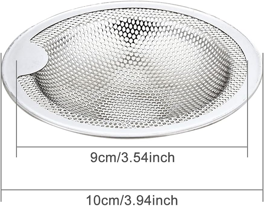 Kitchen Sink Strainers, 2pcs 100mm Diameter Stainless Steel Mesh Sink