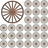 Honoson 50 Pcs Wagon Wheel Decor Wagon Wheel Cutouts Bulk Wooden Western Cowboy Party...