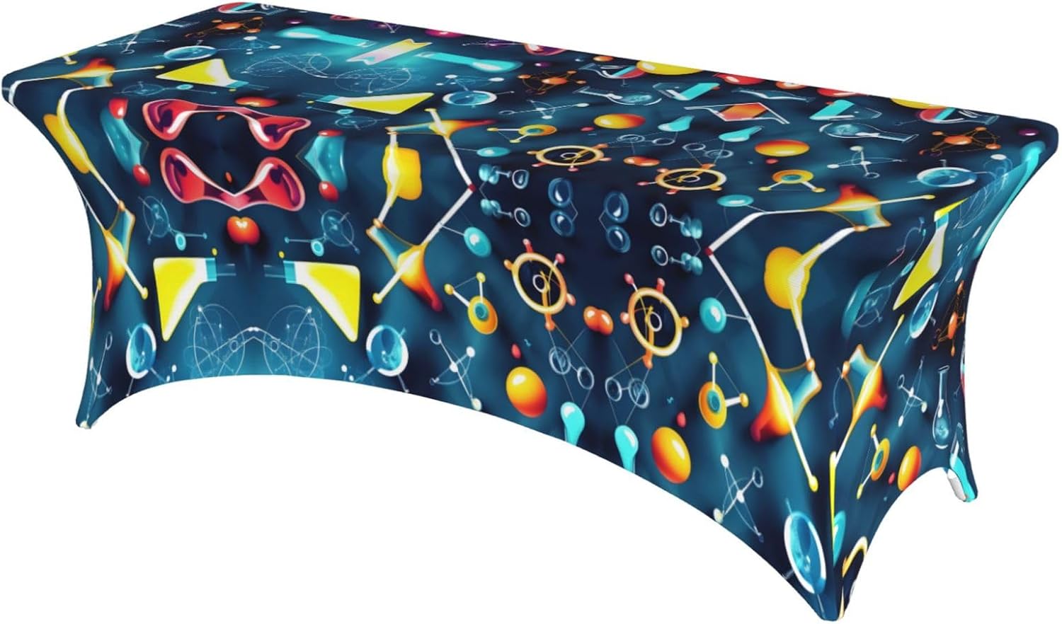 Abstract Science Chemistry Print Table Cover Rectangular Tablecloth for 6-Foot Tables for Wedding Banquets Outdoor