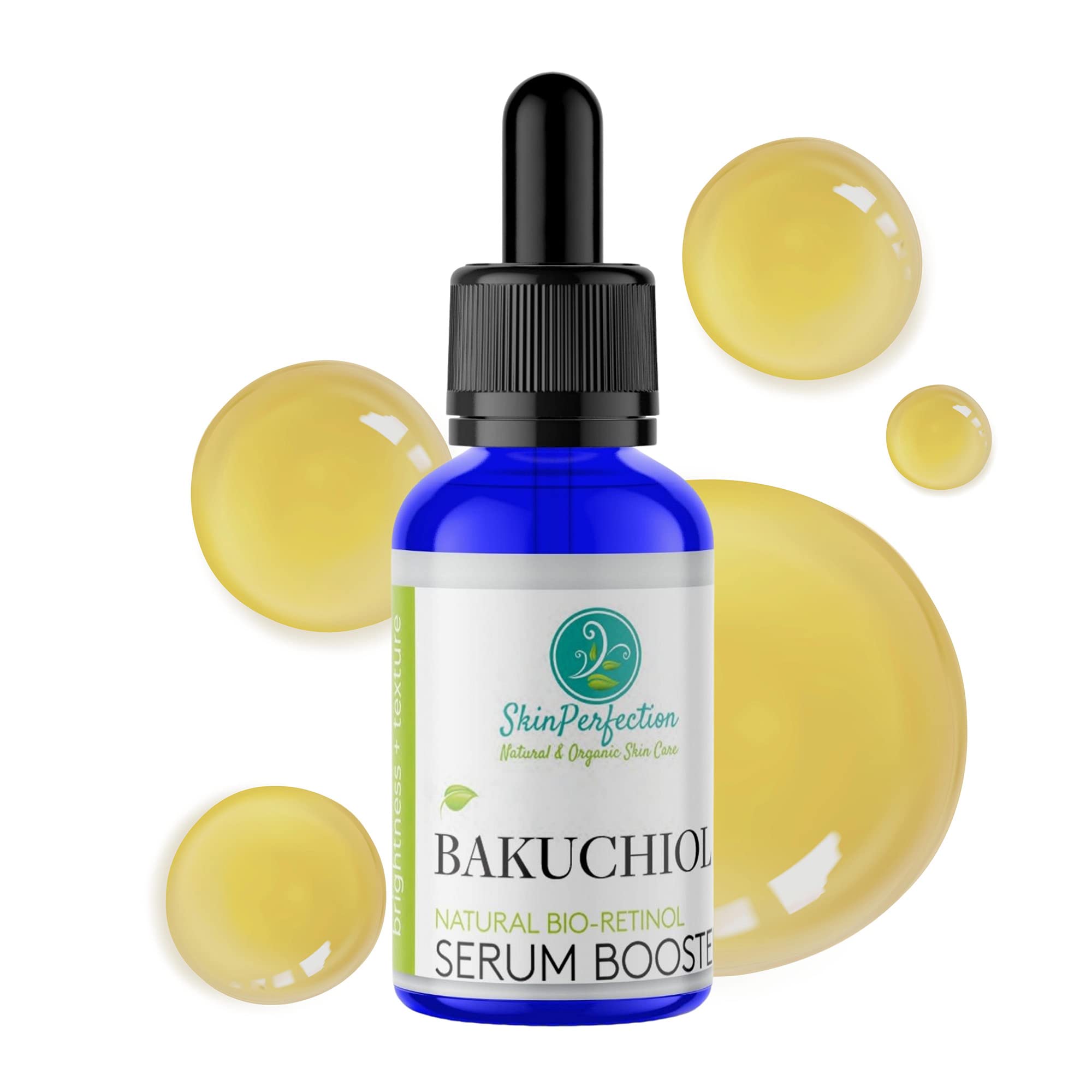 Bakuchiol Natural Alternative to Retinol Resurface, Glow, Improve Skin-Tone Texture Radiance Plant-Based Bio-Retinol Vegan Gluten-Free .5 oz 300 drops