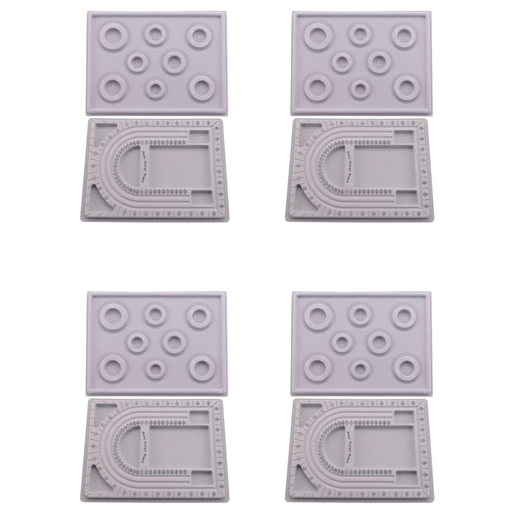 Hndhbfgrt 8Pcs Bead Design Board Bracelet Design Board Flocked Bead Board Necklace Beading Jewelry Organizer Tray
