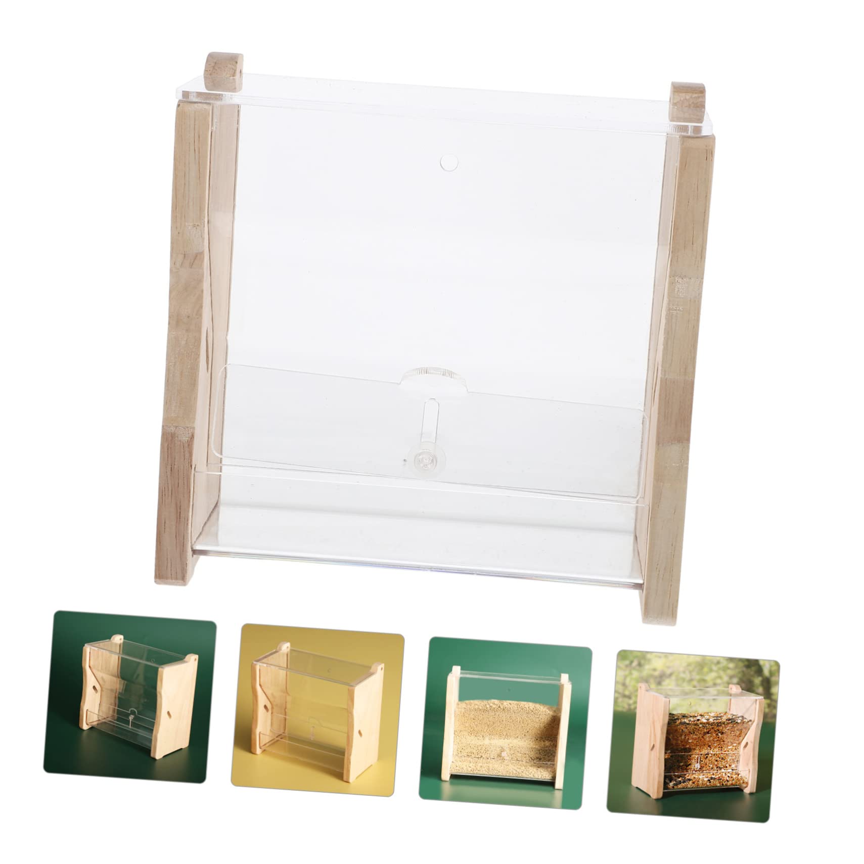 Garneck Automatic Rutin Chicken Food Feeder Transparent Poultry Feeding Box for Chickens Birds and Pets Easy to Use Multi Functional Smooth Feeding Design