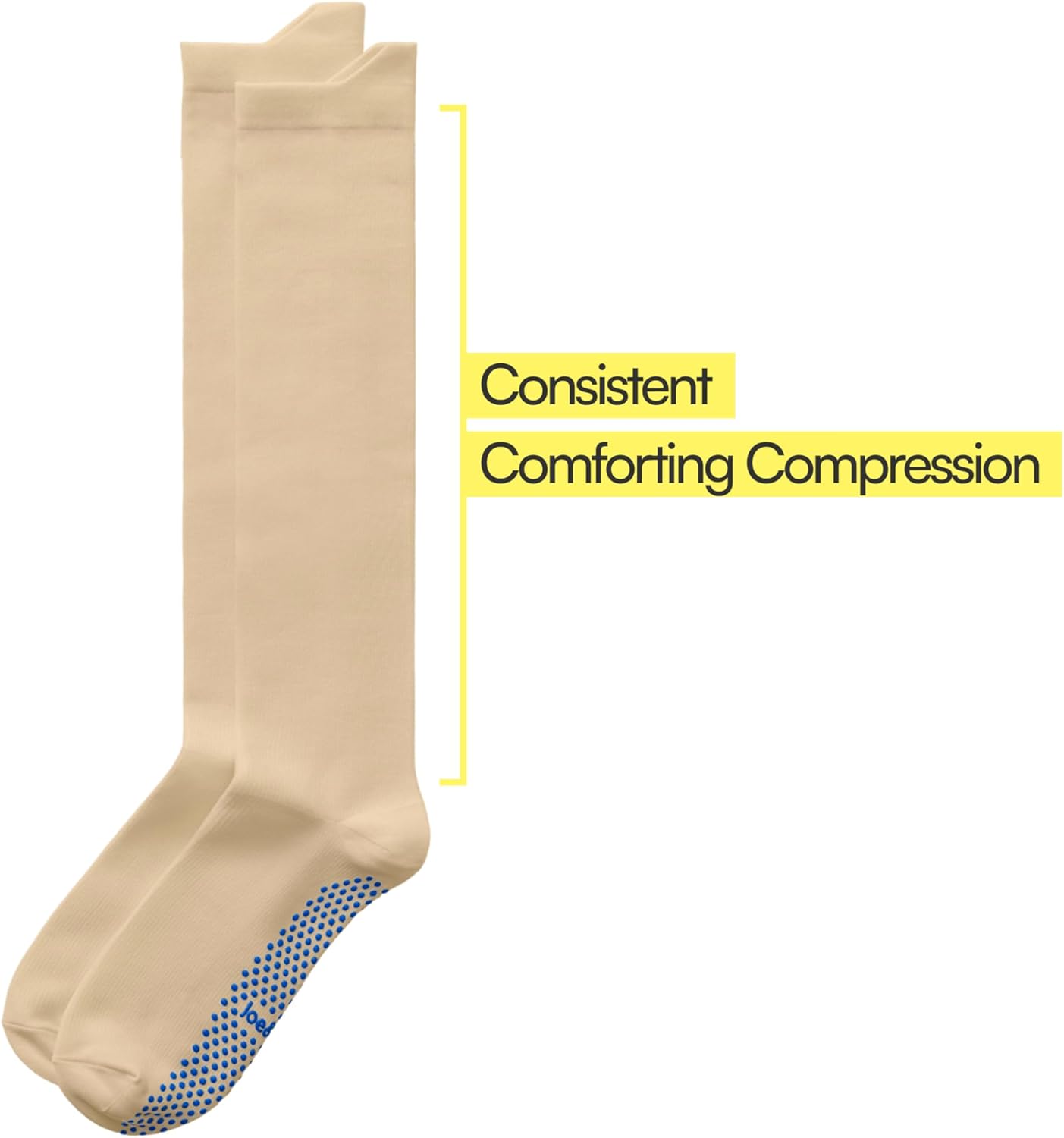 Joe & Bella Compressions Socks Big-Grip No-Slip Compression Socks For Women & Men - 15-20mmhg Non Slip (3 pack)