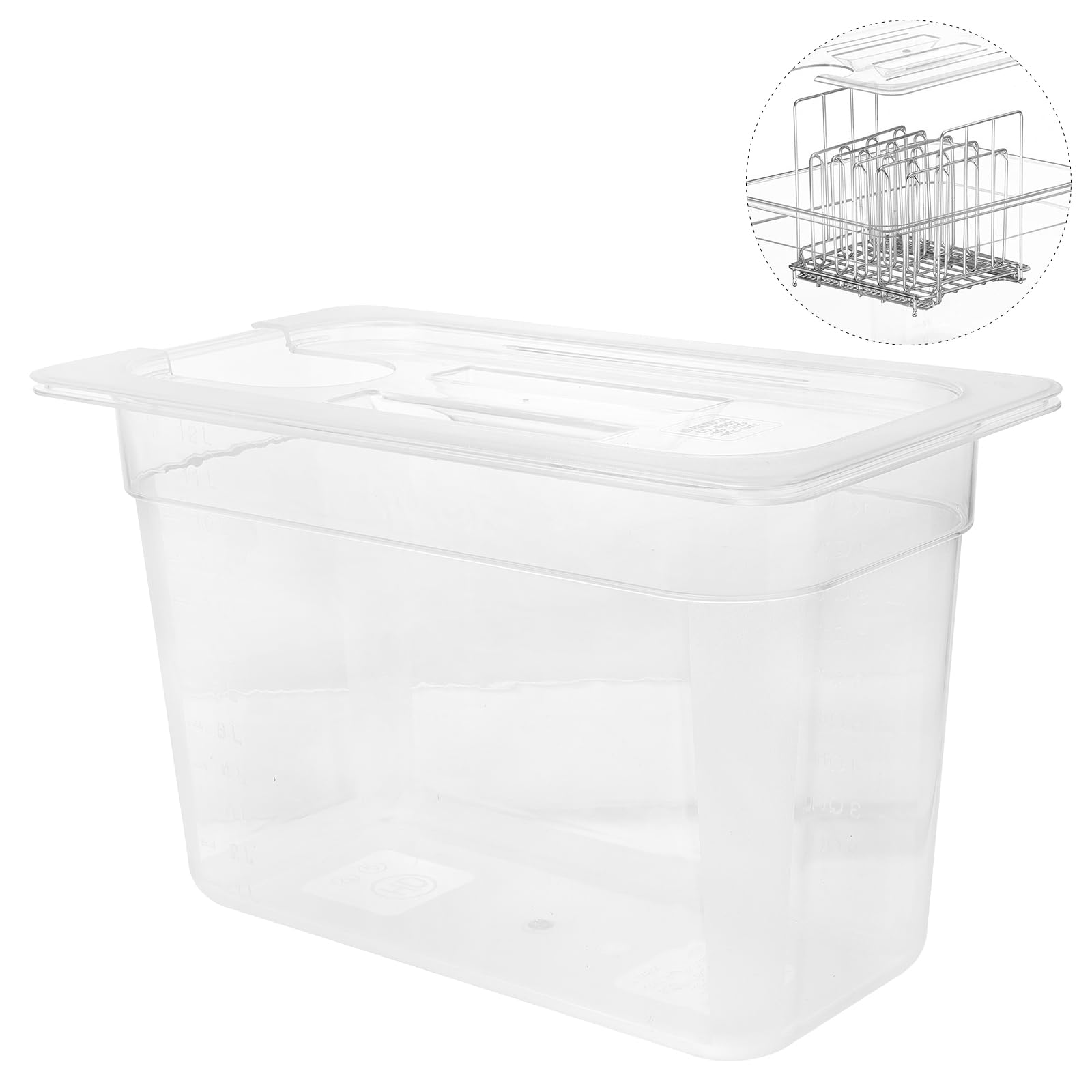 HEMOTON 6L Sous Vide Contenitore per alimenti Contenitore per la cottura con coperchio Sous Vide Accessori Trasparente Pratico Contenitore per alimenti