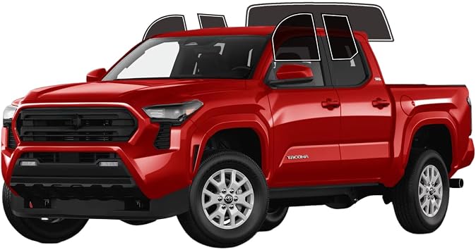 Precut Window Tint Film for Toyota Tacoma Crew 2024-2026 All Side+Rear Windshield 10% VLT 2Ply Anti-Shatter, UV Block, Privacy Protection, Easy Install, No Trimming Needed,Heat & Glare Reduction
