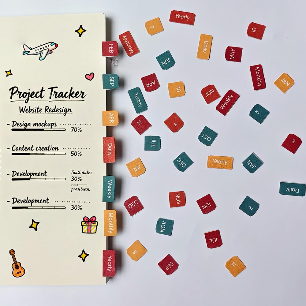 Etncy Life Courage Durable Planner Stickers With Adhesive Backing Vibrant Colorful Tabs For Planners, Journals, Binders & Calendars (Courage)