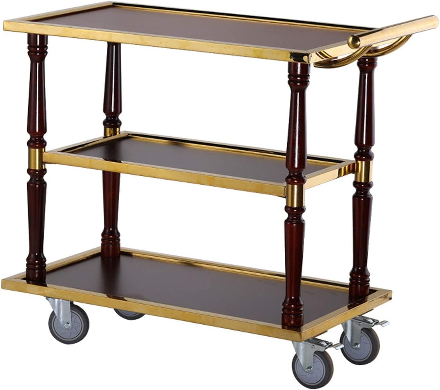 Bar Serving Cart for Hotel Business Restaurant, Storage Cart, Beauty Salon Cart Clearing Kitchen Drinks Trolley Easy to Put, for Home, Living Room,Side Table Display Cabinet