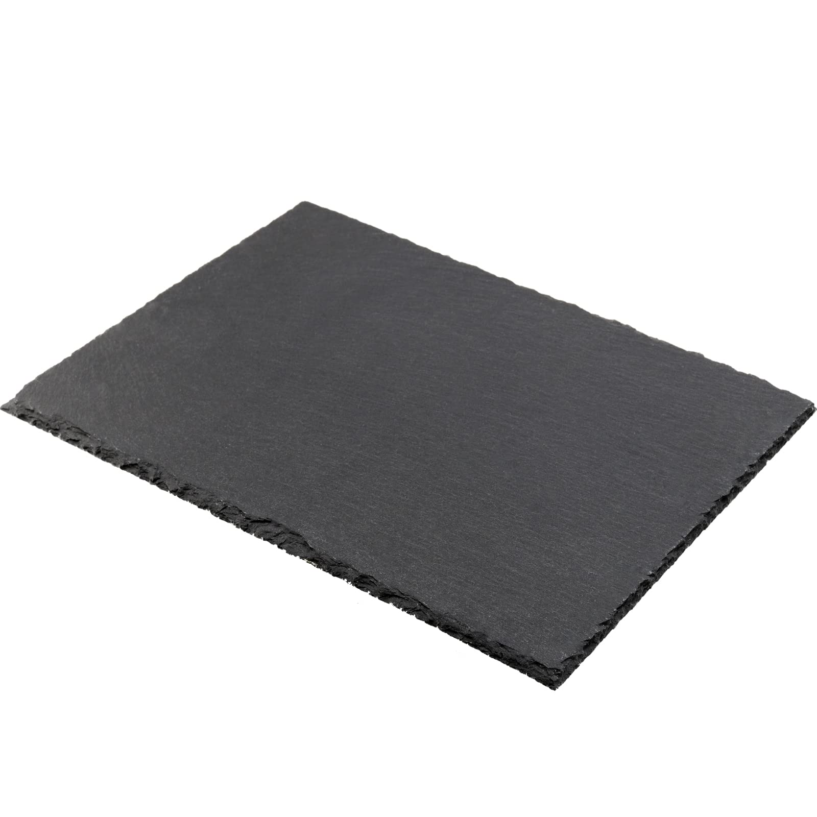 MUKLEI 8 tablas de queso de pizarra negra de 10 x 4.7 pulgadas, bandeja de servir de pizarra negra con borde natural, bandeja de servir de piedra pizarra para queso, embutidos, sushi, aperitivos