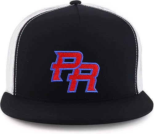 Miniatura 2 de Trendy Apparel Shop Gorra de malla bordada de 5 paneles para camionero de Puerto Rico PR