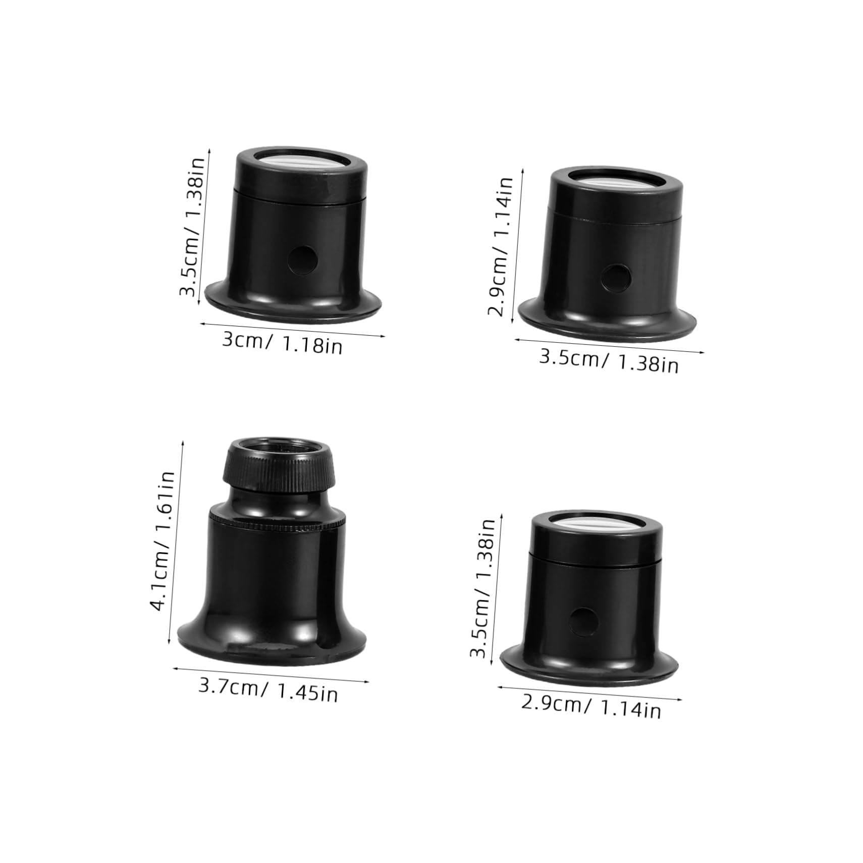 KONTONTY Loupe Magnifier Set 4pcs Magnifying Glasses Clip Ideal for Watch Repair and