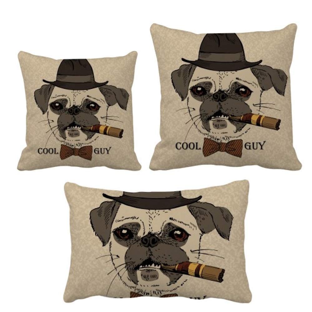 Coussin pour chien style britannique imprimé cigarettes accessoire de repos intérieur
