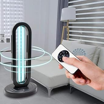 UV Lamp with Ozone Sanitizer Lamp for Home & Commercial 38W UVC Sanitizer Lamps with Remote Control & 3-Speed Timer 15/30/60 Mins, 99.99% Disinfection Rate,110V Odor Elimination- EPA Certified