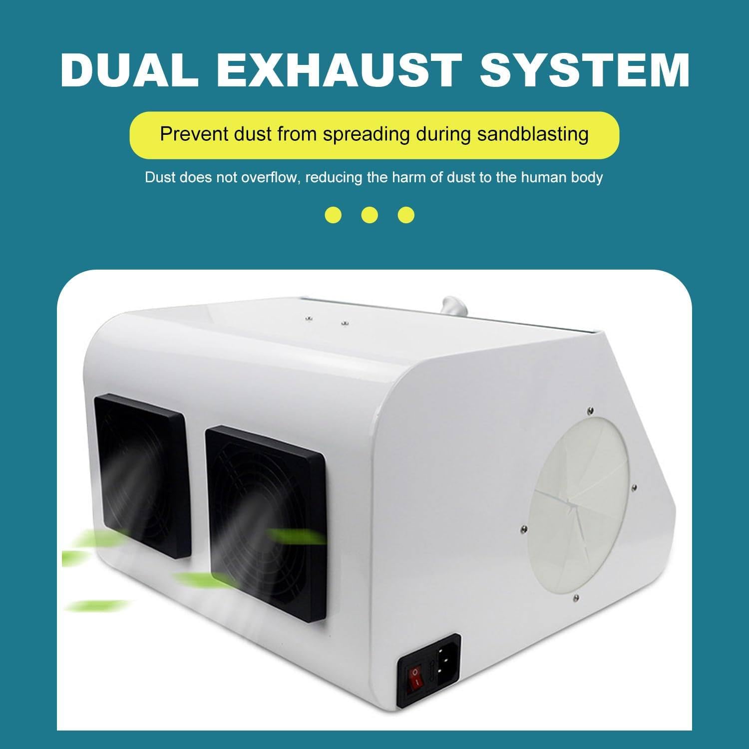 Aspiratore di polvere dentale professionale, contenitore per polvere da laboratorio odontotecnico, aspiratore di polvere per sabbiatura, 12 set di luci LED integrate, per sabbiatura e lappatura