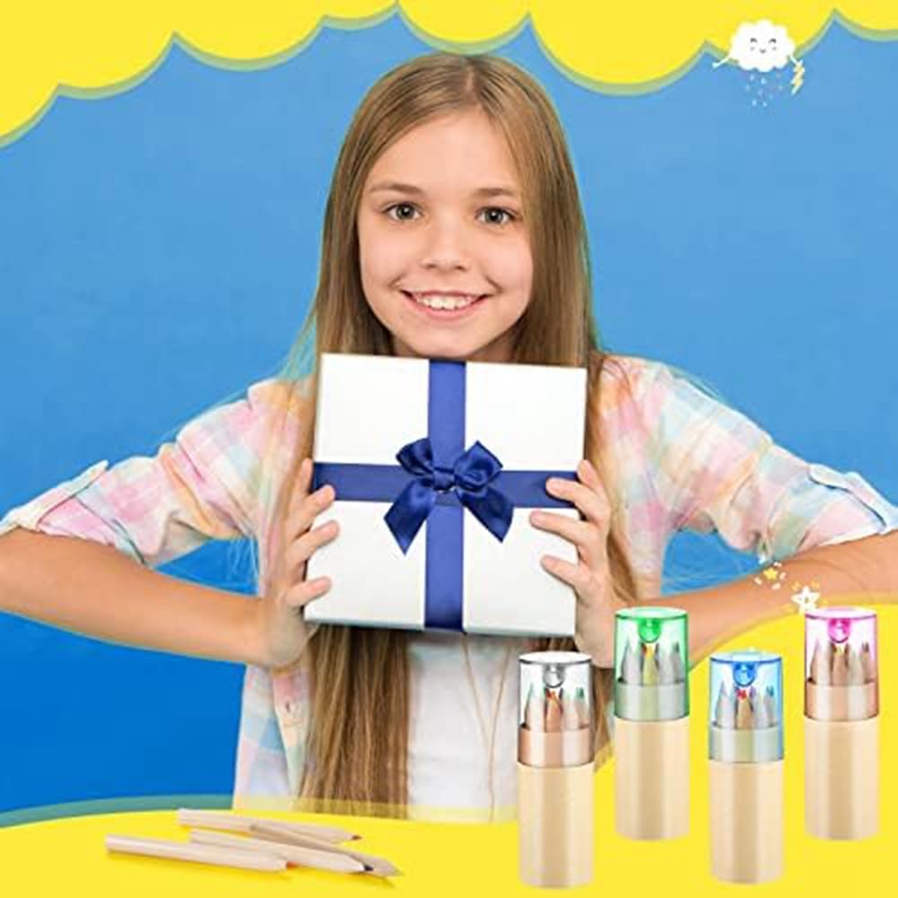 40Er-Pack Mini-Buntstifte mit Spitzer, Tragbare Buntstifte, 12 Zeichen-Buntstifte zum Zeichnen Von Kindern und Erwachsenen