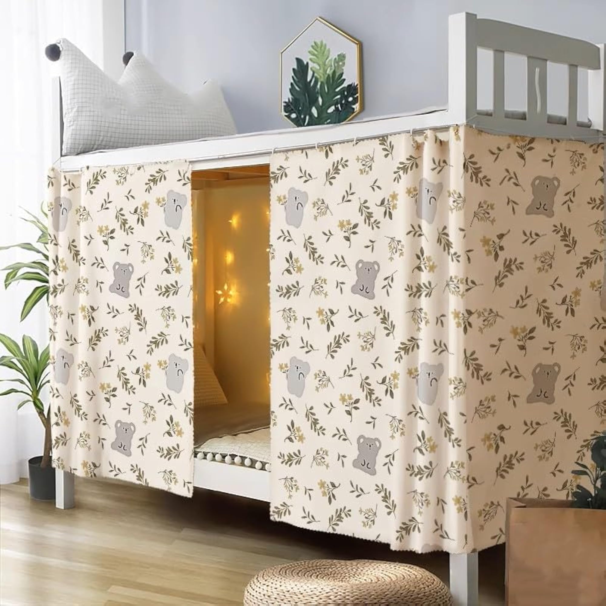 Dorm Bunk Bed Curtains Canopy, Privacy Blackout