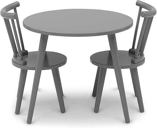 Miniatura 4 de Delta Children Homestead - Juego de mesa y 2 sillas para niños, ideal para artes y manualidades, certificado Greenguard Gold, gris Gris,Bianca Blanco