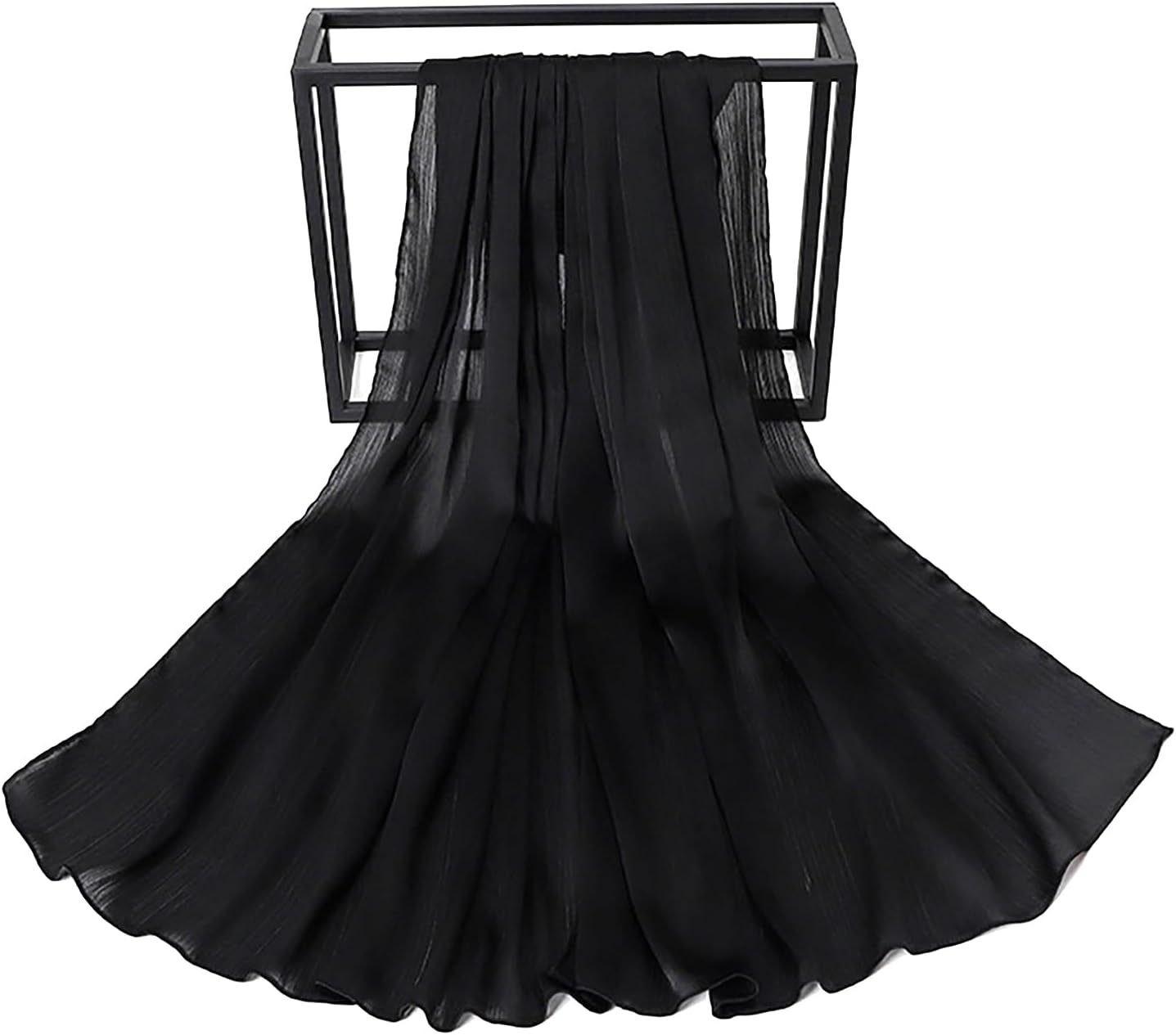 Luxury Silky Satin Hijab for Women, Shimmer Crinkle Muslim Head Scarf, Graceful Feminine Charm - Image 2