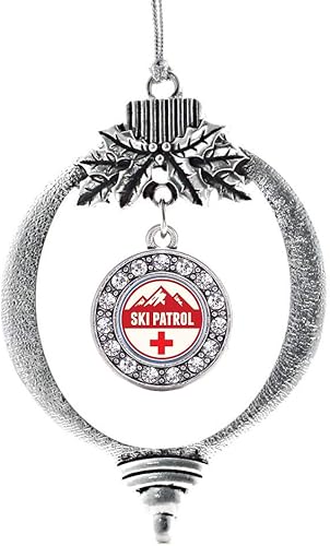 Miniatura 148 de Inspired Silver - My Vintage Initials - Adorno con dije de letra V - Adornos navideños de círculo plateado con joyas de circonita cúbica