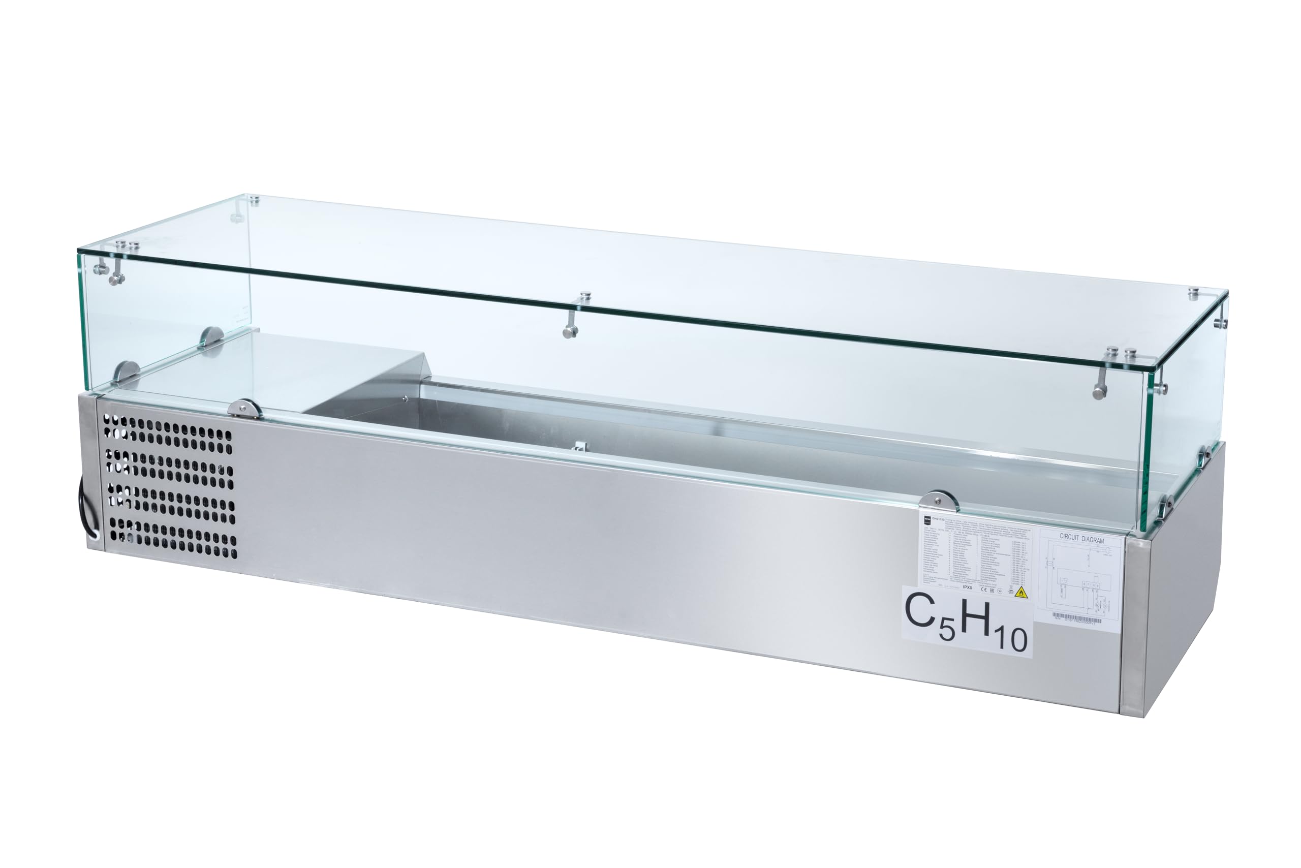METRO Professional Vitrina refrigerada GHS1150, 53 L, refrigeración por aire, 180 W, color plata