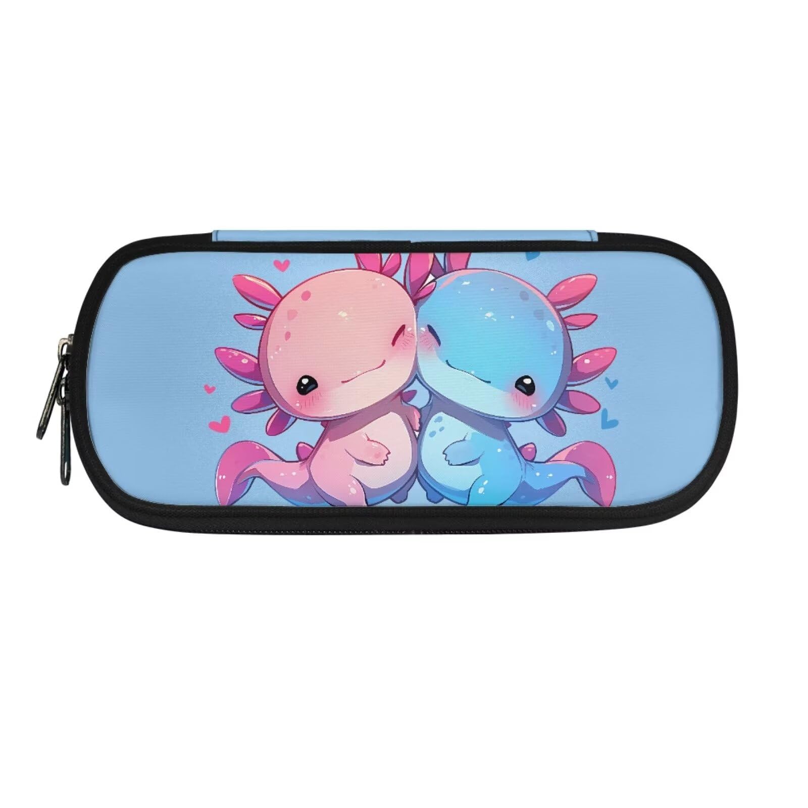 SCRAWLGOD Cute Axolotl Pencil Case for Girls Pecnil Bag Kids Age 6-8/8-10/10-12 Pencil Pouch Large Capacity Pen Cases Pencil Box Organizer School Storage Holder