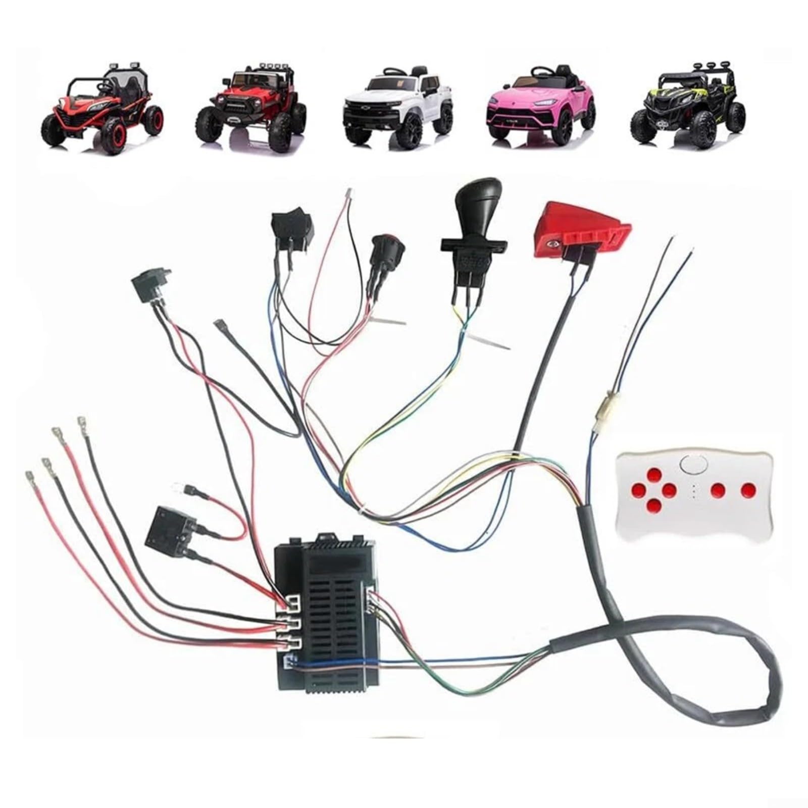 12V 40A Kabelbaum-Set für Kinder-Elektroauto mit 2,4G Fernbedienung, 200W Hochleistungssteuerung mit Vorwärts-Rückwärts-Schalter und Überlastschutz für DIY Spielzeugwagen-Upgrade