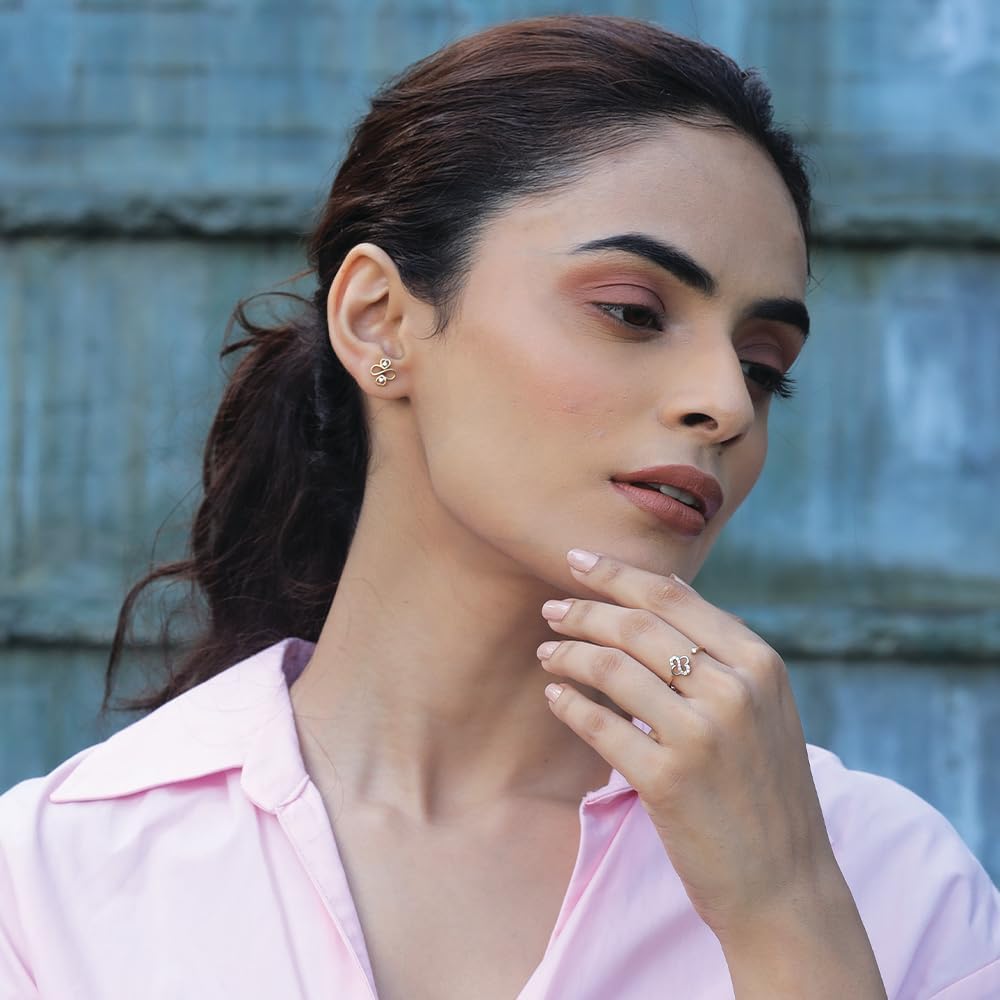 0.11 Carat Lab Diamond Clover S Open Open Top Ring In 925 Sterling Silver Over 18K Gold vermeil For Women-Hypoallergenic Gold & Sterling Silver jewelry Free Jewelry Gift Box