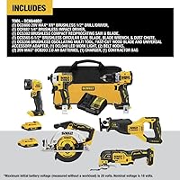 Vista 2 de DEWALT Kit de combo inalámbrico 20V MAX* XR (6 herramientas) con (2) baterías de 2 Ah y cargador (DCK648D2)