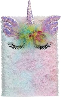 JPYH Cartone Animato Unicorno Taccuino Diario di Ragazze Carino, Blocco Note con soffice Copertina in soffice Peluche, diario di Viaggio Creativo per Studenti (Unicorno)