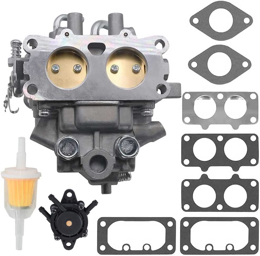 Cylinman 15003-7041 15003-7077 Carburetor Fit for Kawasaki FH601V 19 hp With Fuel Pump With Gaskets
