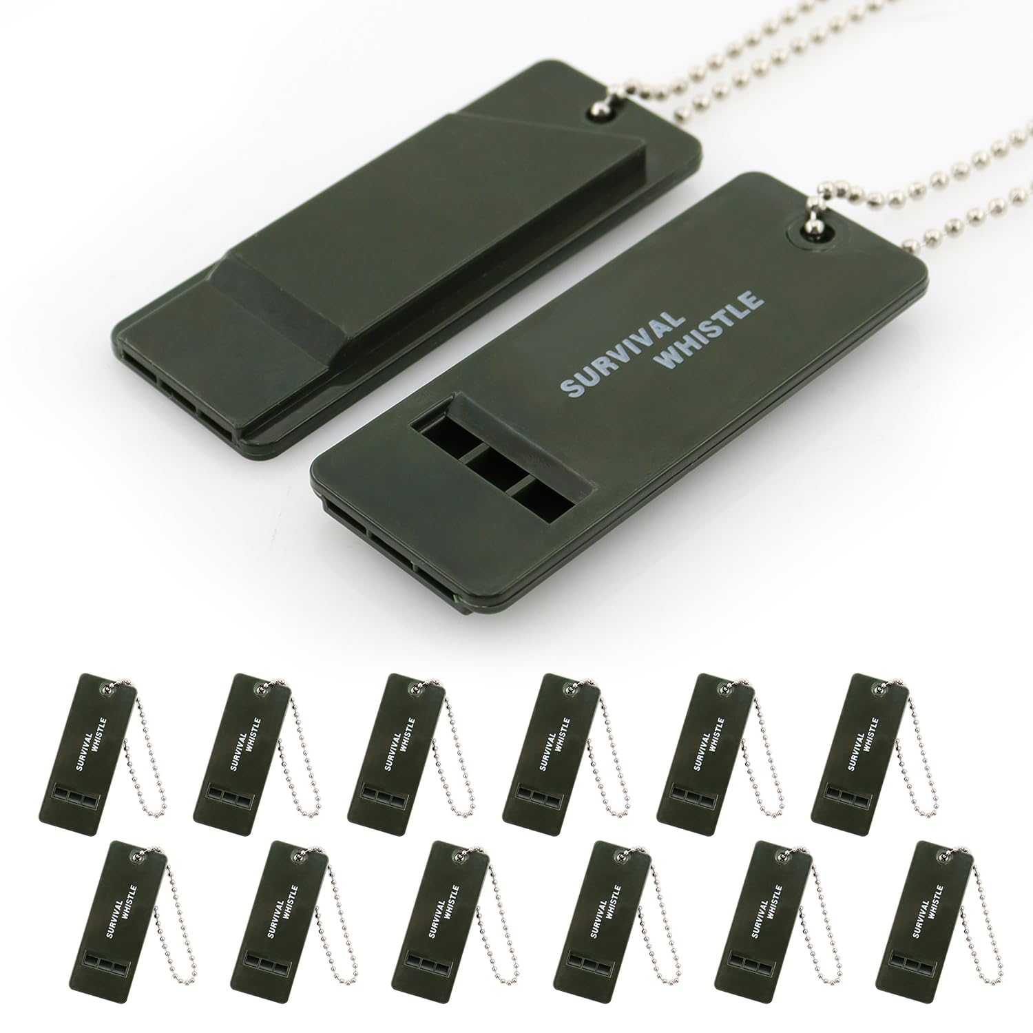 Z-LEAP Emergency Whistles with Lanyard Safety Whistle Survival Shrill Loud Blast for Camping Hiking Hunting Rescue Signaling Sports Outdoor Plastic, 12 Pack