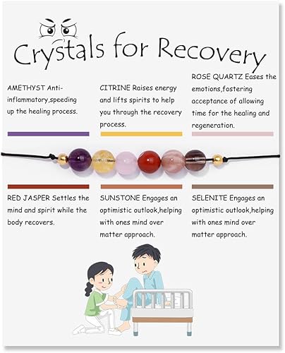 Caiyao Pulsera de cristal espiritual para mujeres y hombres, cuentas de cristales naturales de chakras, pulseras de piedras curativas, pulseras de 7