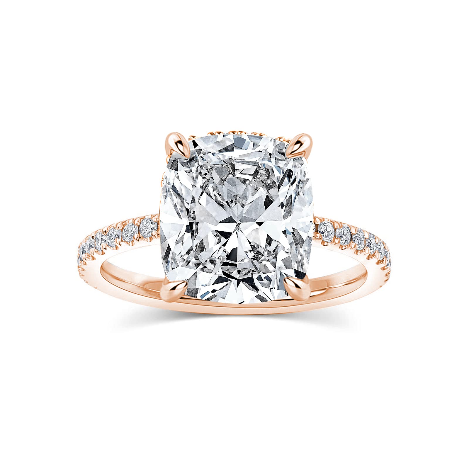 RODIFFY4CT Cushion Cut Promise Ring for Women, White/Yellow Stone 5A Grade Cubic Zirconia S925 Silver Yellow/White/Rose Golden Engagement Ring