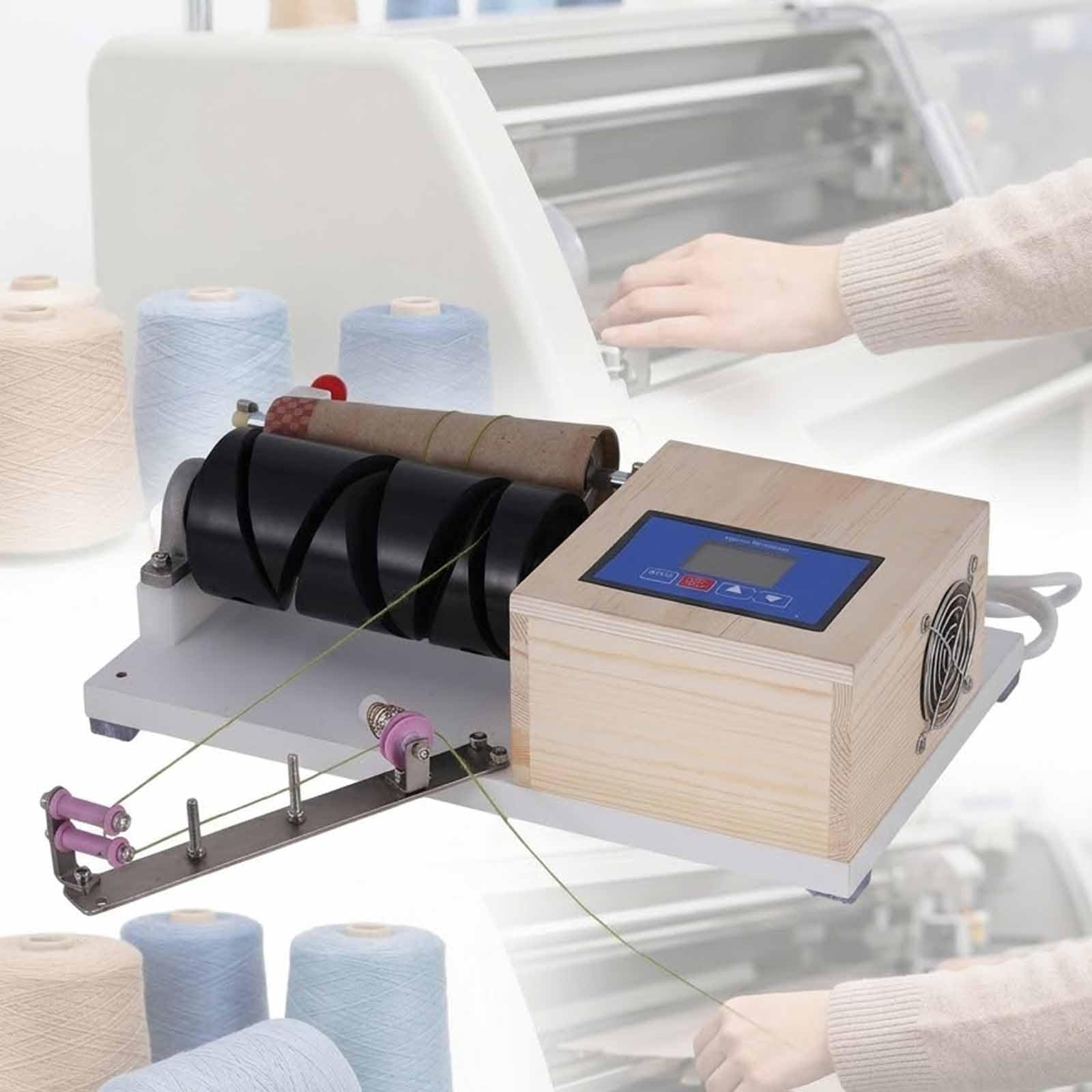 MObyat Electric Cone Wool Winding Machine, 920 RPM Automatic Cashmere Flat Knitting Machine, Timing & Stranding Function, Adjustable Winding Speed, Programmable StartStop, for Crochet Enthusiasts