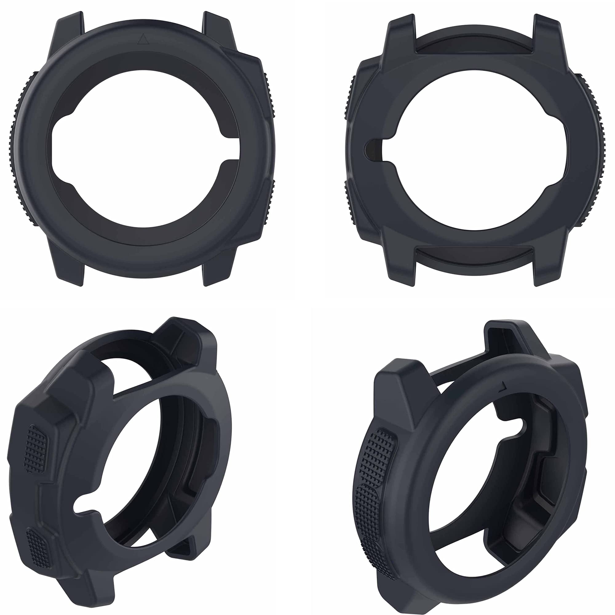 Pasek z etui kompatybilny z Garmin Instinct dla kobiet mężczyzn, klasyczny miękki silikonowy pasek do zegarka Garmin Instinct Tide / Tactical/Dual/Power Surf/Power/Esports Watch (czarny pasek +