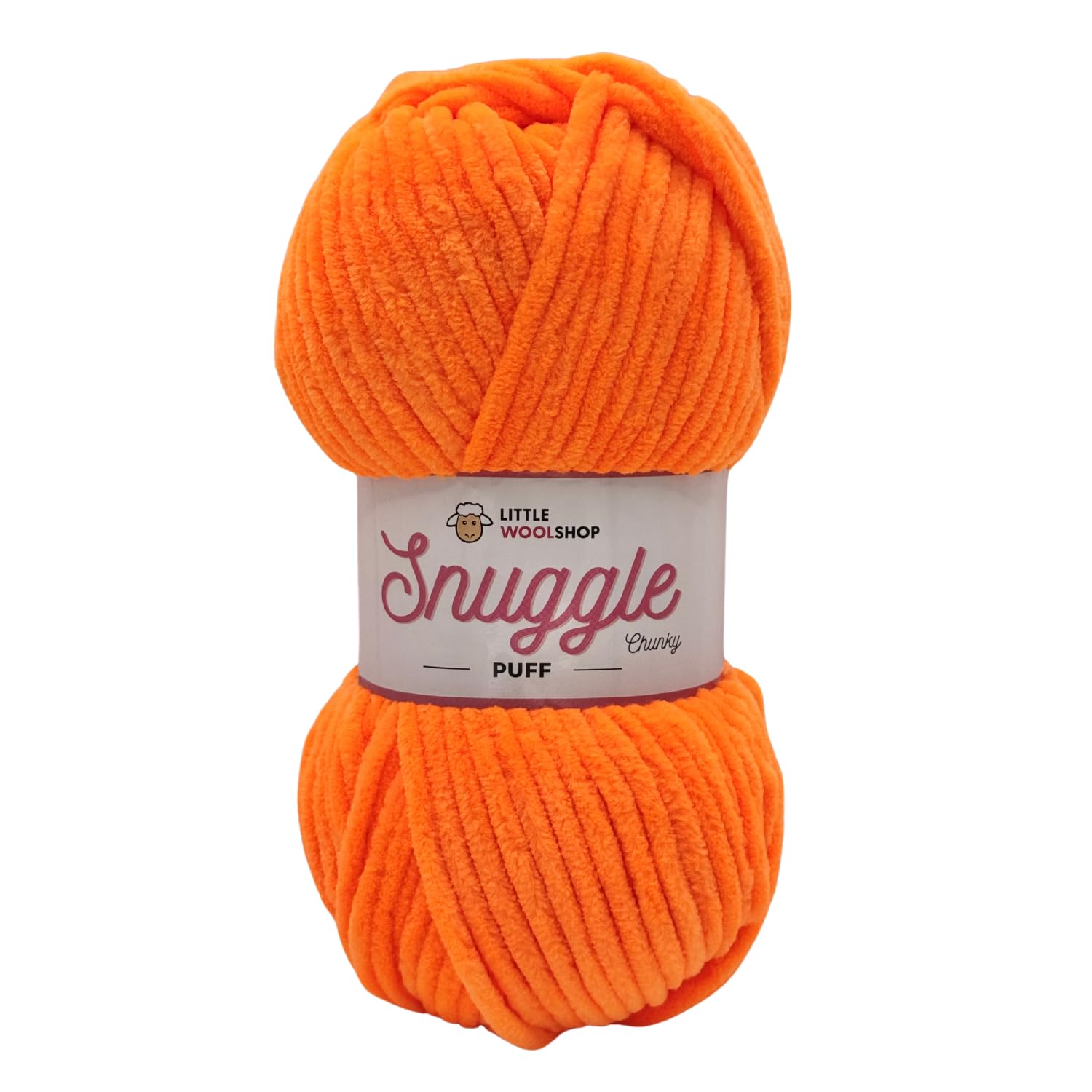 LittleWoolShop Snuggle Puff Chunky Chenille Yarn 100g - 100% Supersoft Polyester (Sunset Punch 205, Single (1 Ball))